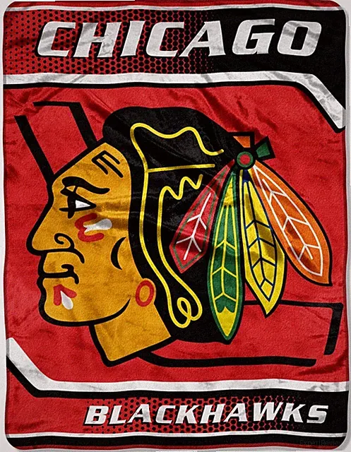 BLACKHAWKS CHICAGO HOCKEY TEAM PLUSH HUGE QUEEN SIZE SOFT BEDROOM BED BLANKET