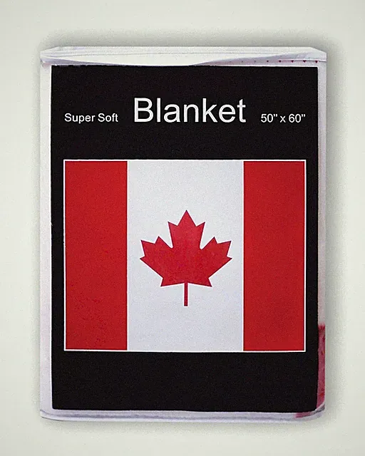 Canada Flag Fleece Blanket 50"x60" Canadian Travel Throw Cover NHL Maple Leaf