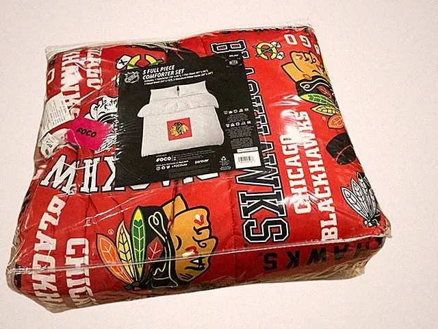 Chicago Blackhawks NHL Team Color Bed in a Bag Comforter Bedding 5 Piece Set