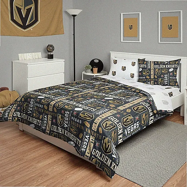 FOCO NHL Vegas Golden Knights Official Comforter Set – Twin Size – Unisex Adult
