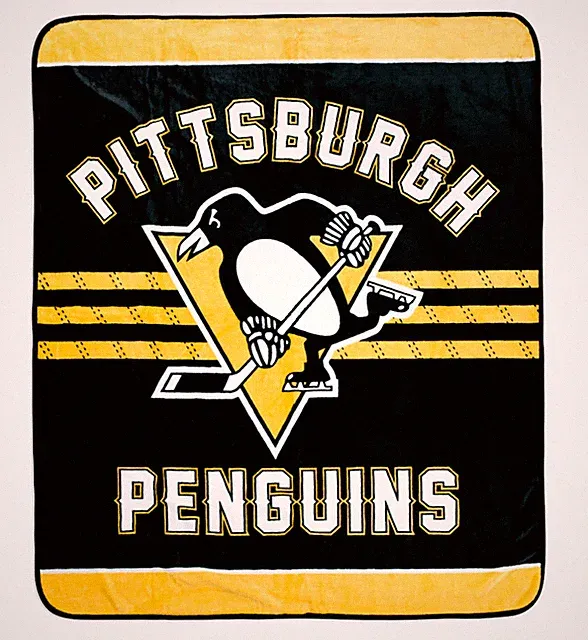 Large Pittsburgh Penguins Blanket 95" x 79" Soft Plush Throw/ Bedspread