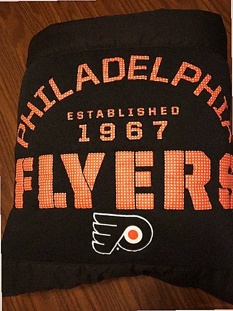 New Handmade NHL Philadelphia Flyers Quillow (Pillow w/ 6ft long quilt inside!)