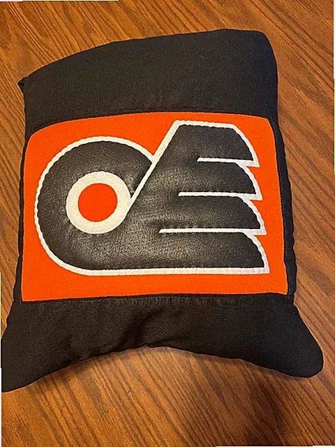 New Handmade Philadelphia Flyers NHL Quillow (Pillow w/ 6ft long quilt inside!)