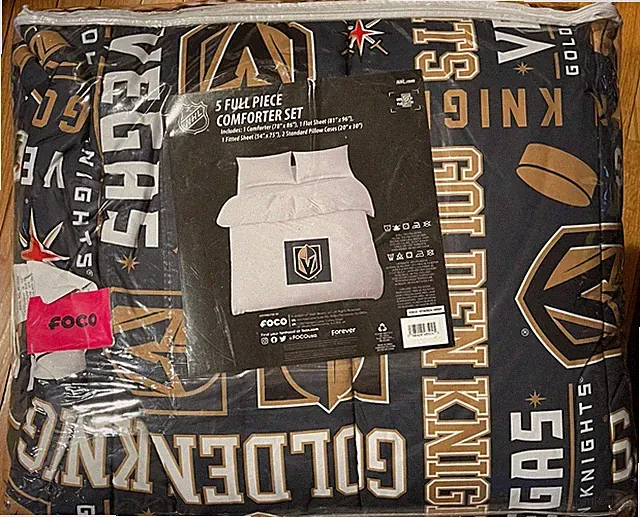 NEW NHL Vegas Golden Knights 5 Piece Full Size Comforter Set Officially Licensed