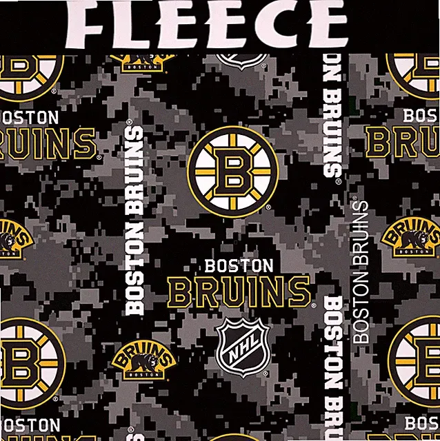 NHL Boston Bruins Digi Camo 1202-BRU Fleece Fabric by the Yard