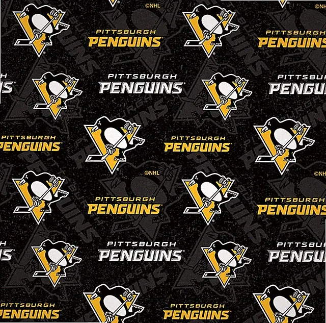 NHL Hockey Pittsburgh Penguins Tonal Prints 100% Cotton Fabric YARD Tone on Tone