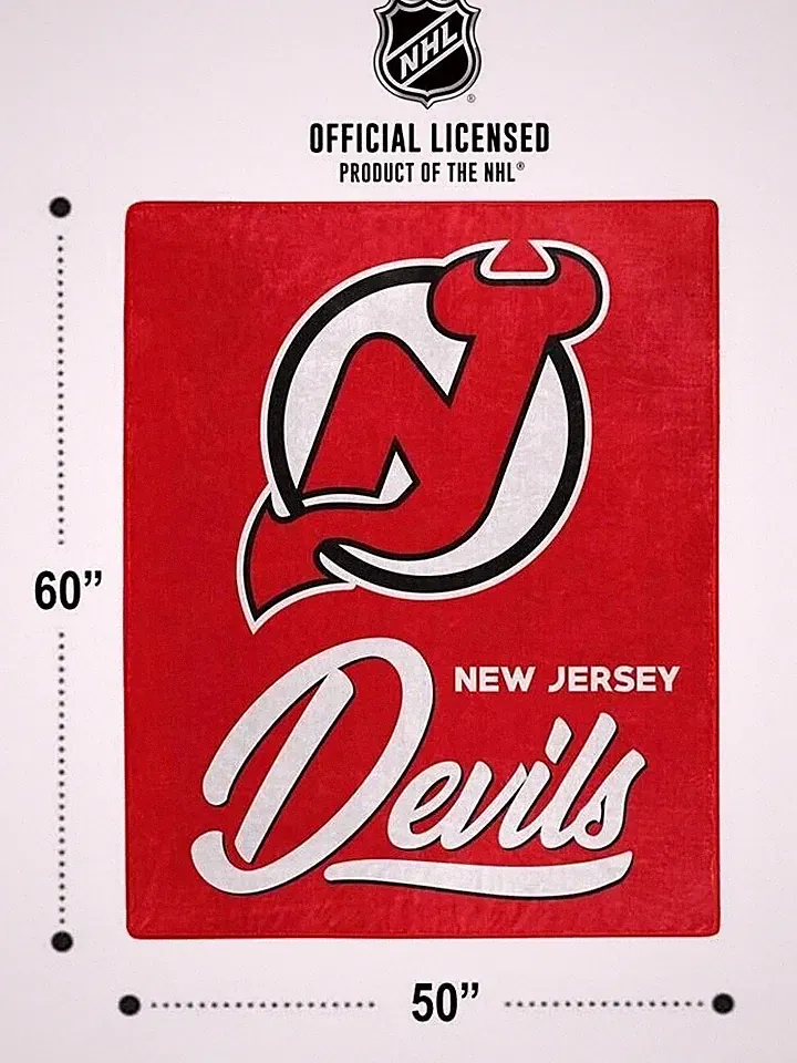 NHL New Jersey Devils Signature Raschel Throw 50x60 Blanket
