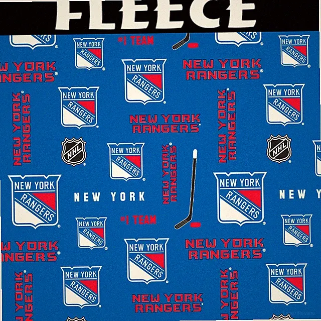 NHL New York Rangers Blue Toss 069-RAN Fleece Fabric by the Yard