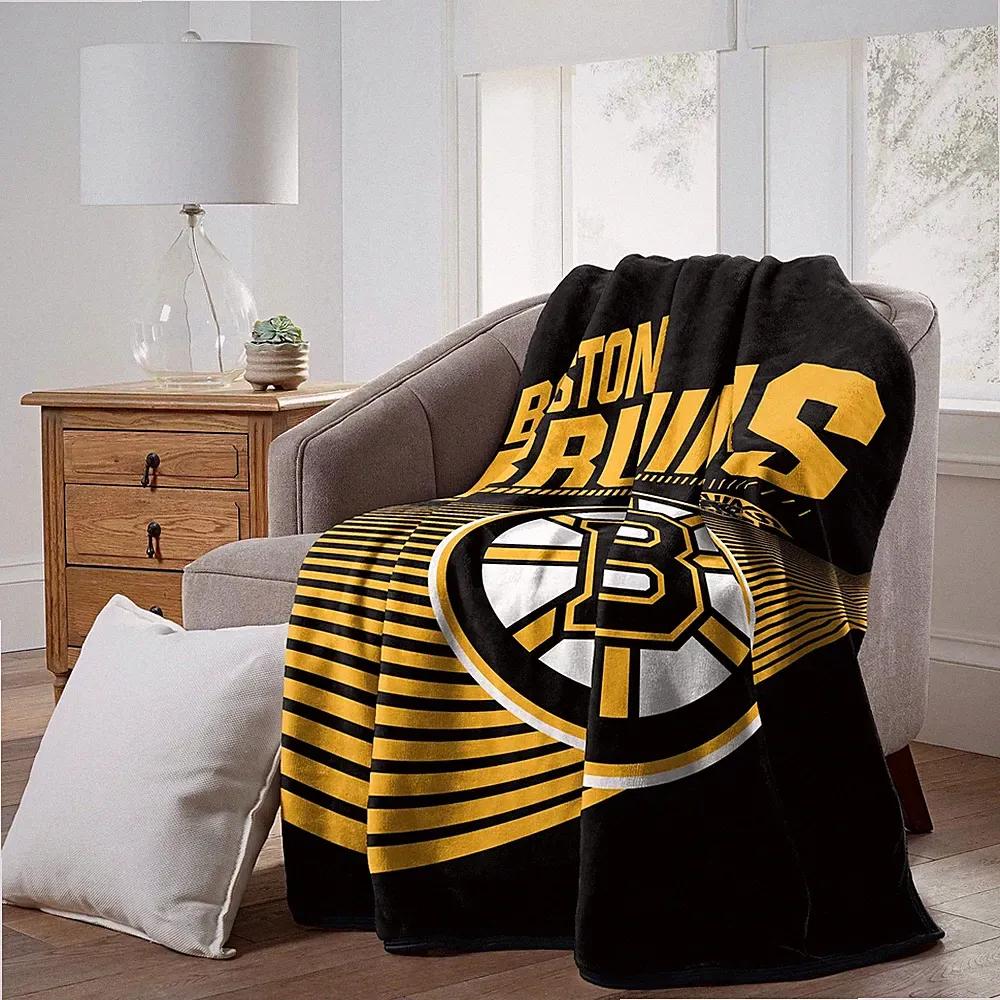 NHL Officially Licenced Boston Bruins 60" x 80" Raschel Throw Blanket