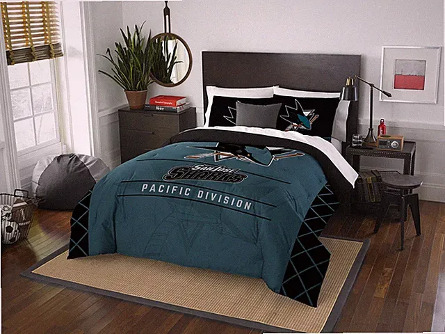 NHL San Jose Sharks 'Draft' Queen Comforter - Official Northwest Co.