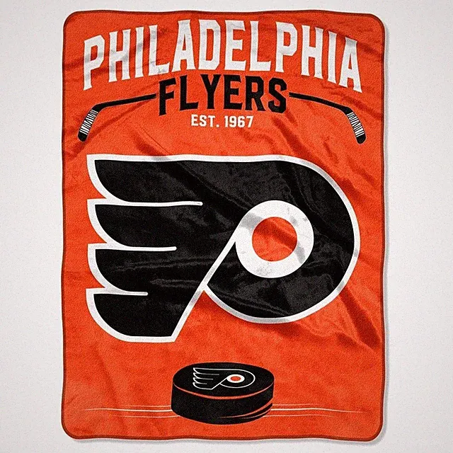 NHL Team Logo Signature Raschel Throw Blanket 60x80 Soft Cozy Sports Fan Decor