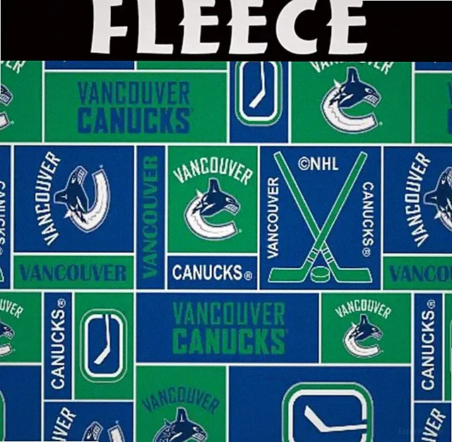 NHL Vancouver Canucks Block 012 Fleece Fabric by the Yard