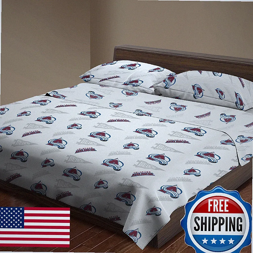 Northwest Officially Licensed Colorado Avalanche NHL Full Size Sheet Set – Comfo