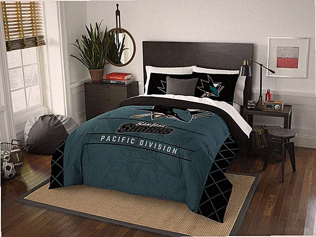Northwest Officially Licensed NHL San Jose Sharks 'Draft' Full/Queen Comforte...