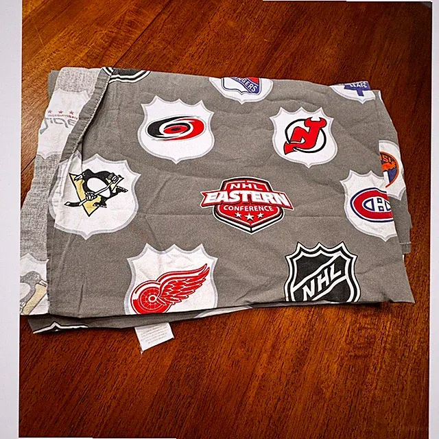 Pottery Barn Teen NHL Eastern Conference Hockey Teams Sports Flat Sheet Twin