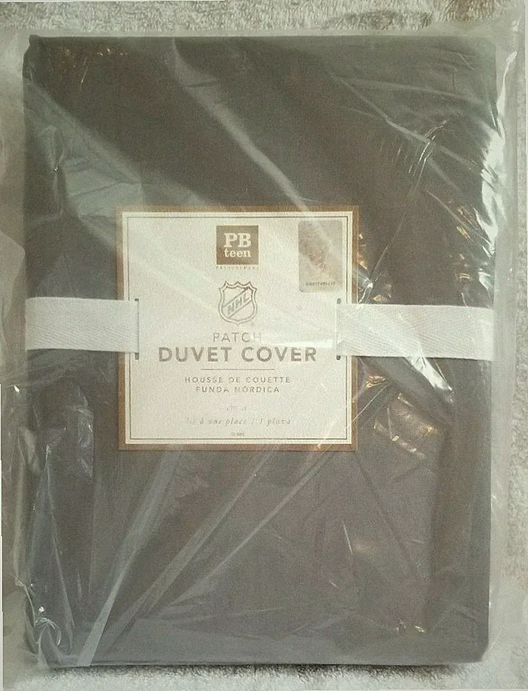 Pottery Barn Teen NHL PATCH HOCKEY Duvet Cover TWIN XL NEW WITH TAG #D68 `