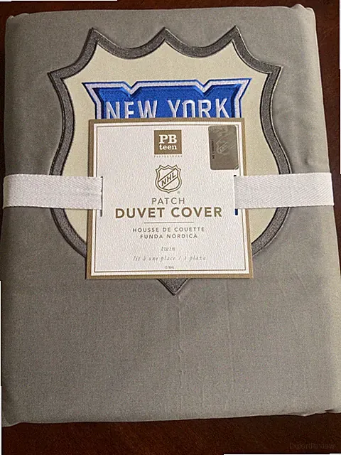 Pottery Barn Teen NHL PATCH HOCKEY NEW YORK RANGERS Duvet Cover TWIN Grey NEW
