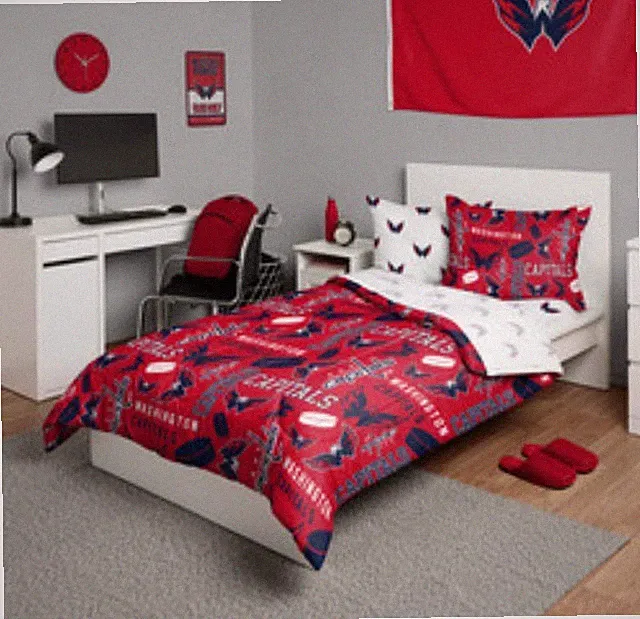 Twin Bed In A Bag Comforter Set Including Comforter, Sheets, NHL, New