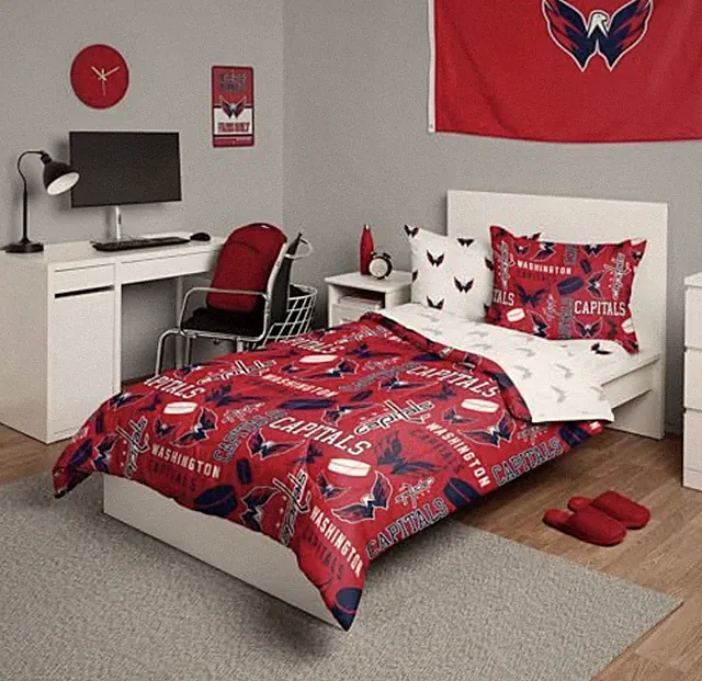 Washington Capitals NHL Team Bed in a Bag Comforter Bedding 5 Pc Set - Twin